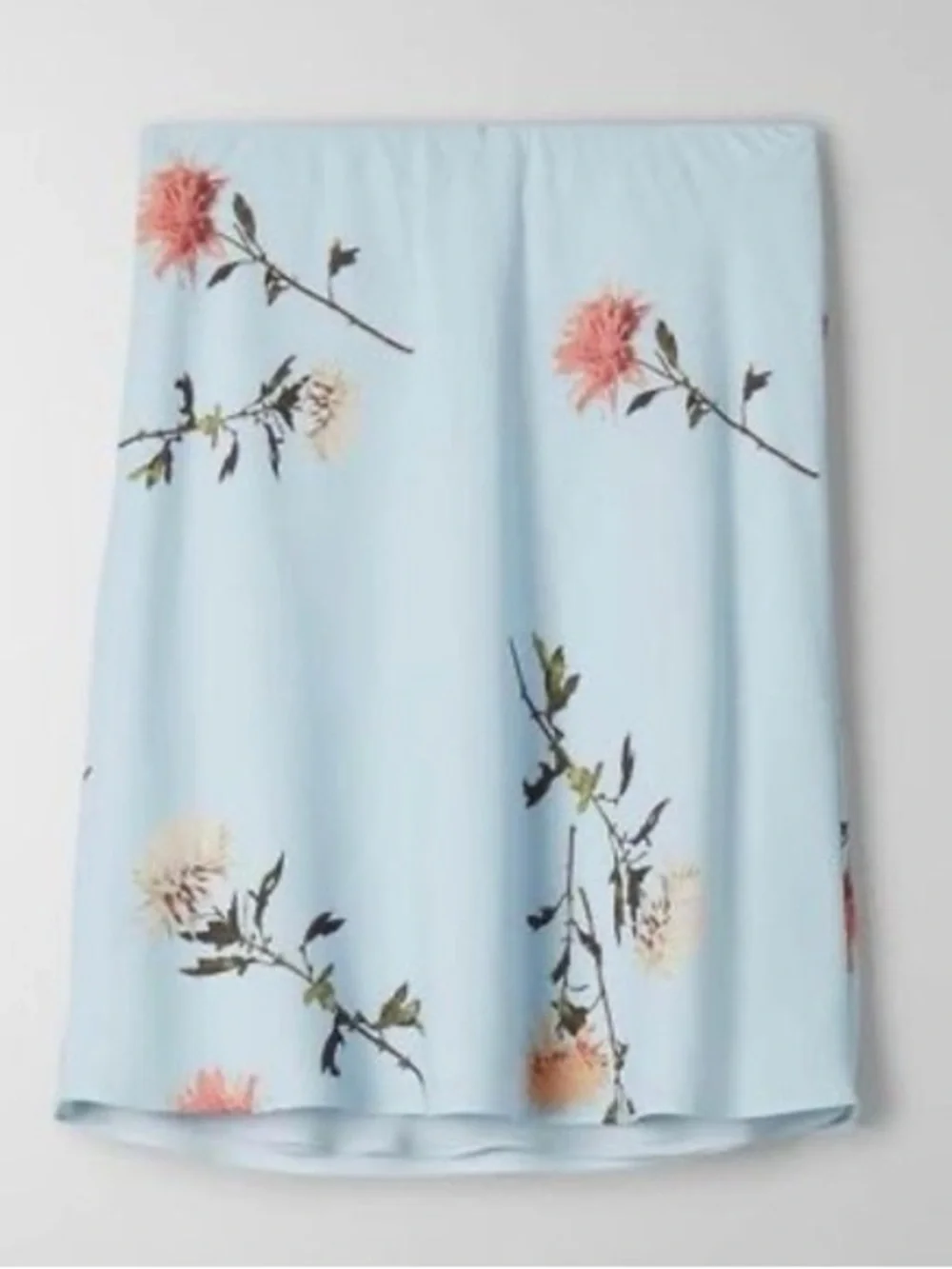 Light Blue Floral Mini Skirt - Women's Summer Skirt